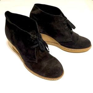 J.Crew Black Suede Wedge Shoe Italy